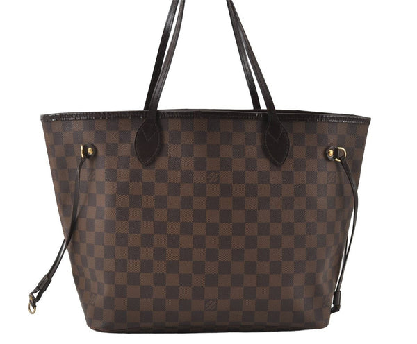 Authentic Louis Vuitton Damier Neverfull MM Shoulder Tote Bag N51105 LV 5552I