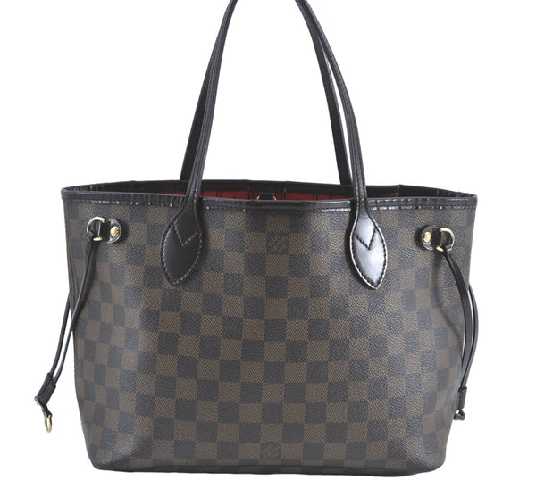 Authentic Louis Vuitton Damier Neverfull PM Shoulder Tote Bag N51109 LV 5862C