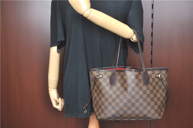Authentic Louis Vuitton Damier Neverfull PM Shoulder Tote Bag N51109 LV 5862C