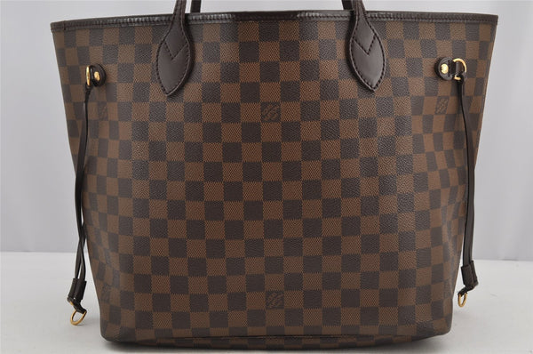 Authentic Louis Vuitton Damier Neverfull MM Shoulder Tote Bag N51105 LV 5895I