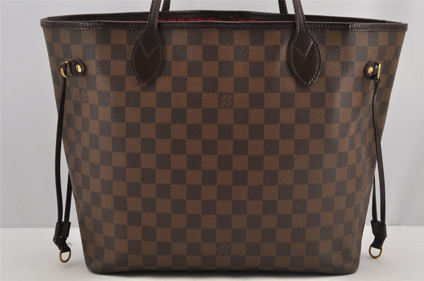 Authentic Louis Vuitton Damier Neverfull MM Shoulder Tote Bag N51105 LV 5895I