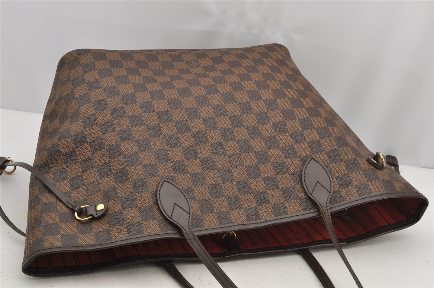 Authentic Louis Vuitton Damier Neverfull MM Shoulder Tote Bag N51105 LV 5895I