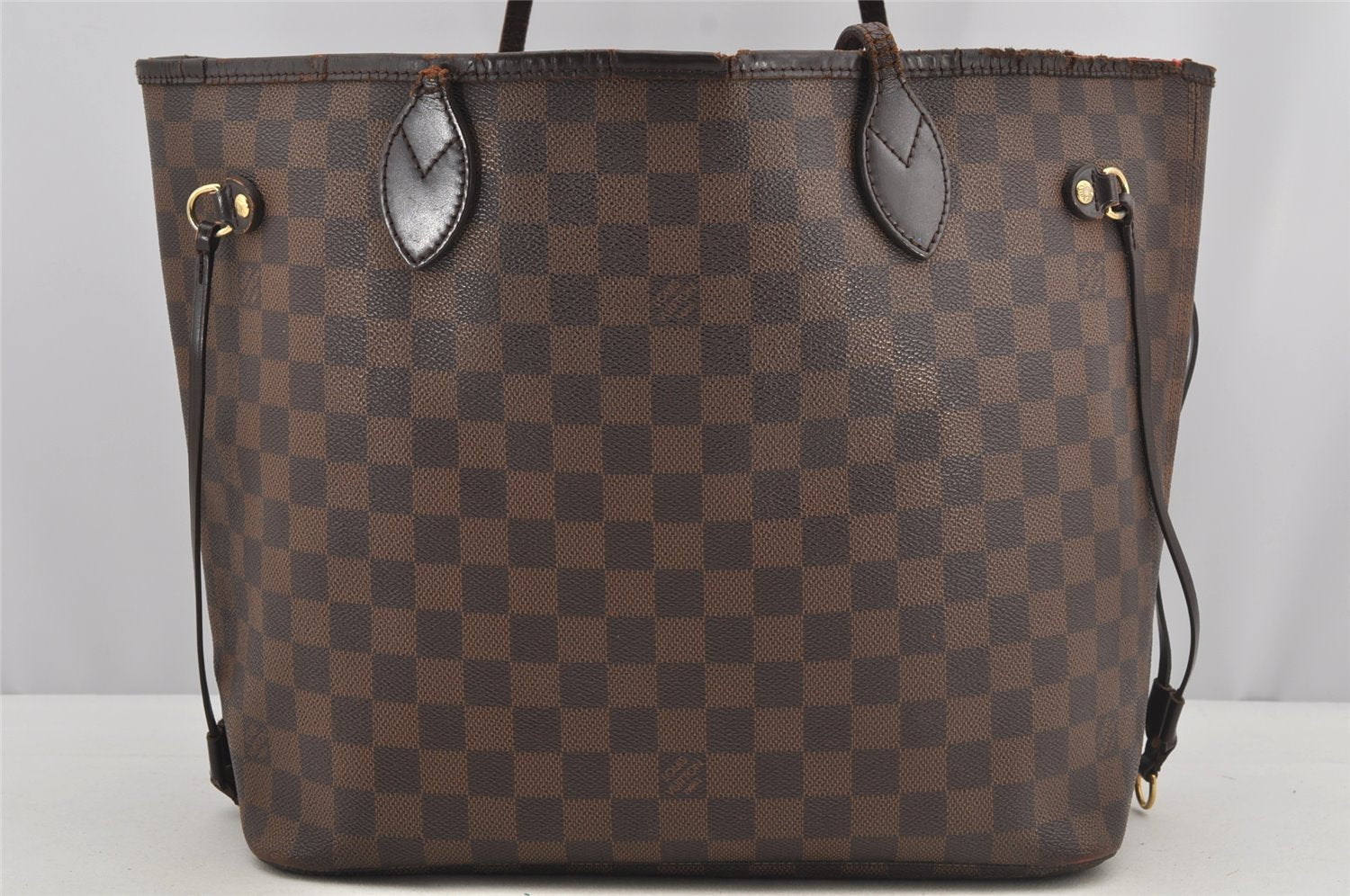 Authentic Louis Vuitton Damier Neverfull MM Shoulder Tote Bag N51105 Junk 6029I