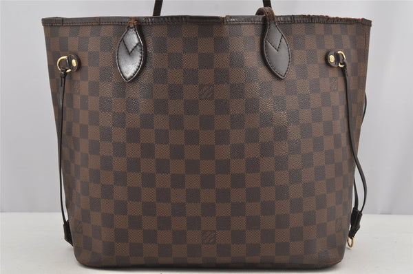 Authentic Louis Vuitton Damier Neverfull MM Shoulder Tote Bag N51105 Junk 6029I