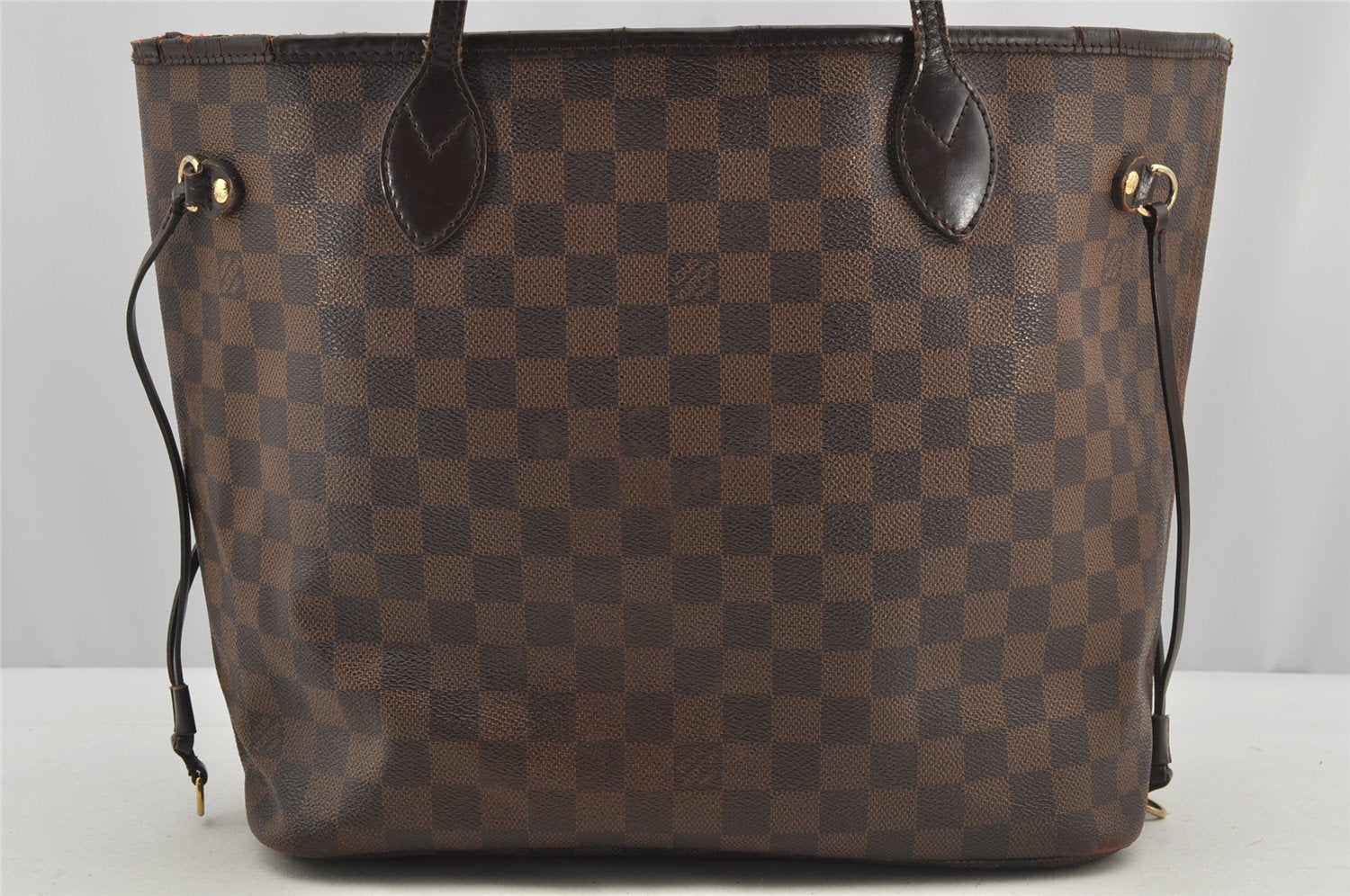 Authentic Louis Vuitton Damier Neverfull MM Shoulder Tote Bag N51105 Junk 6029I