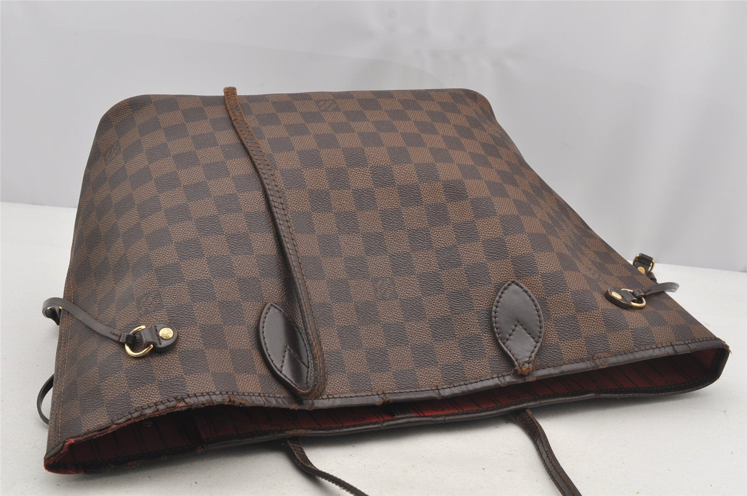 Authentic Louis Vuitton Damier Neverfull MM Shoulder Tote Bag N51105 Junk 6029I