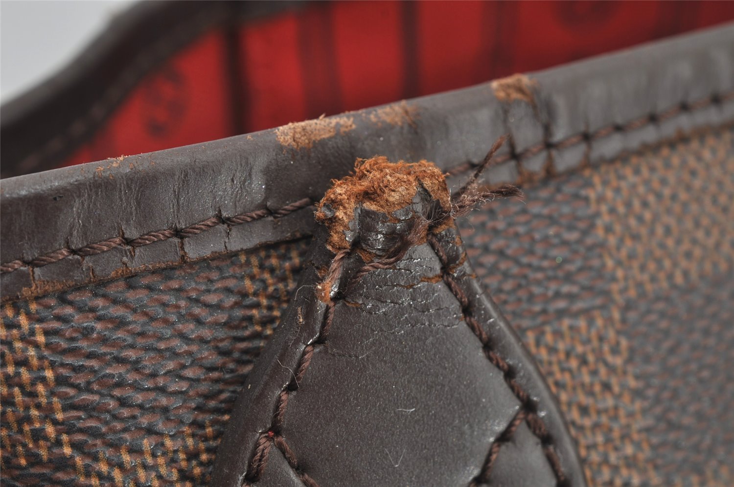 Authentic Louis Vuitton Damier Neverfull MM Shoulder Tote Bag N51105 Junk 6029I