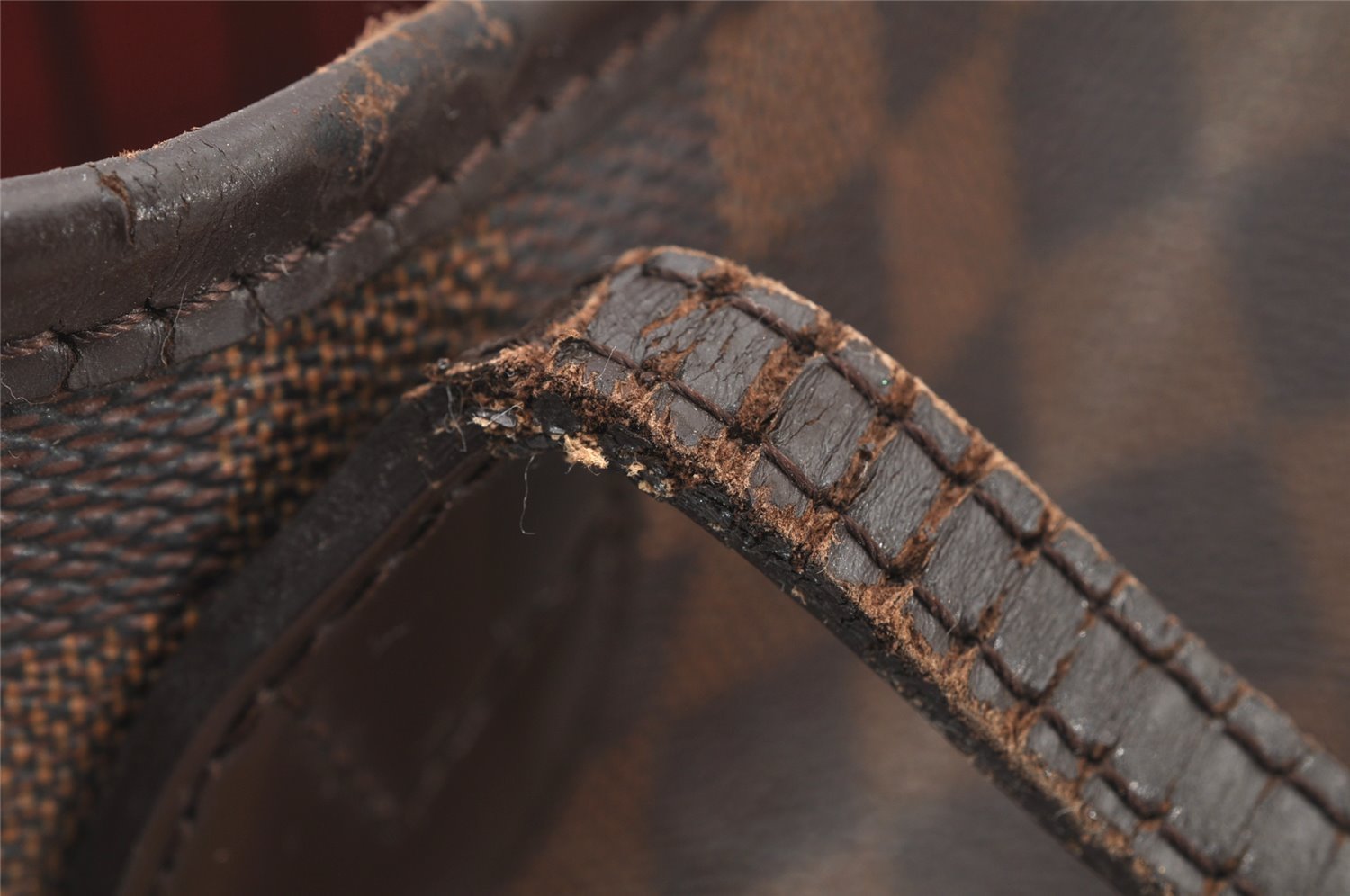 Authentic Louis Vuitton Damier Neverfull MM Shoulder Tote Bag N51105 Junk 6029I