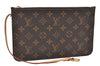 Authentic Louis Vuitton Monogram Neverfull Pouch Purse Clutch Bag Yellow 6090E