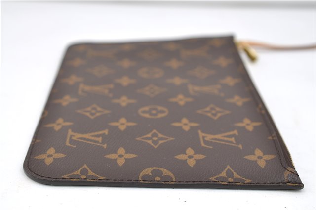 Authentic Louis Vuitton Monogram Neverfull Pouch Purse Clutch Bag Yellow 6090E