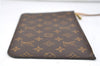 Authentic Louis Vuitton Monogram Neverfull Pouch Purse Clutch Bag Yellow 6090E
