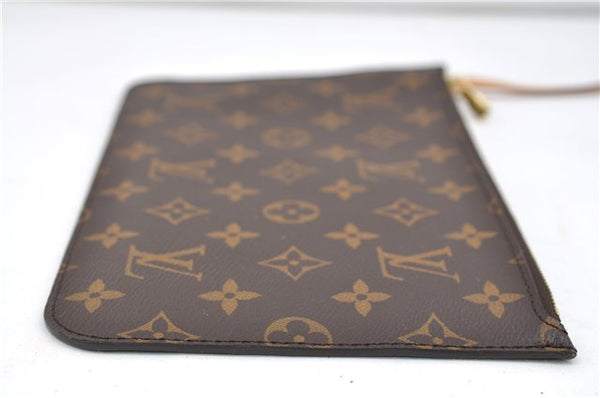 Authentic Louis Vuitton Monogram Neverfull Pouch Purse Clutch Bag Yellow 6090E