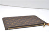 Authentic Louis Vuitton Monogram Neverfull Pouch Purse Clutch Bag Yellow 6090E