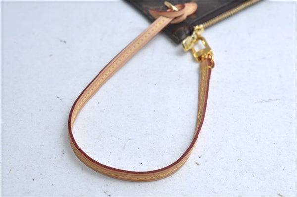 Authentic Louis Vuitton Monogram Neverfull Pouch Purse Clutch Bag Yellow 6090E