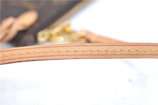 Authentic Louis Vuitton Monogram Neverfull Pouch Purse Clutch Bag Yellow 6090E