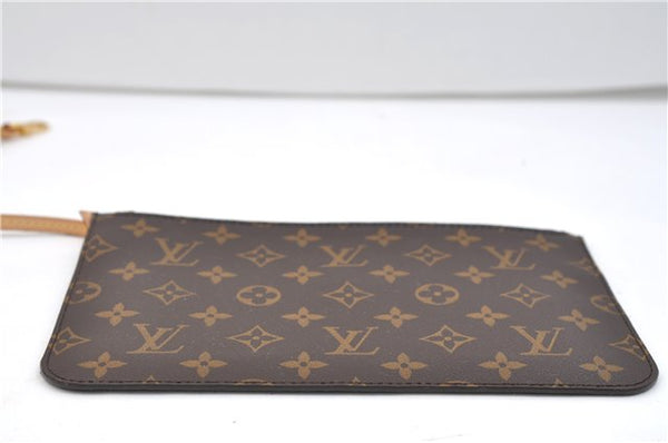Authentic Louis Vuitton Monogram Neverfull Pouch Purse Clutch Bag Yellow 6090E