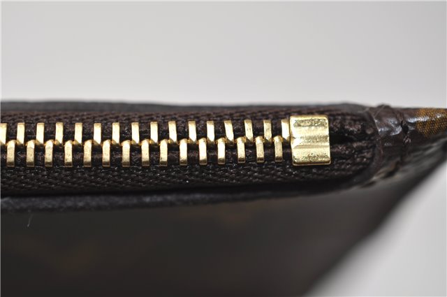 Authentic Louis Vuitton Monogram Neverfull Pouch Purse Clutch Bag Yellow 6090E