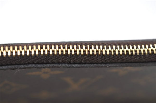 Authentic Louis Vuitton Monogram Neverfull Pouch Purse Clutch Bag Yellow 6090E