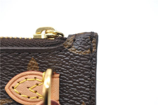 Authentic Louis Vuitton Monogram Neverfull Pouch Purse Clutch Bag Yellow 6090E