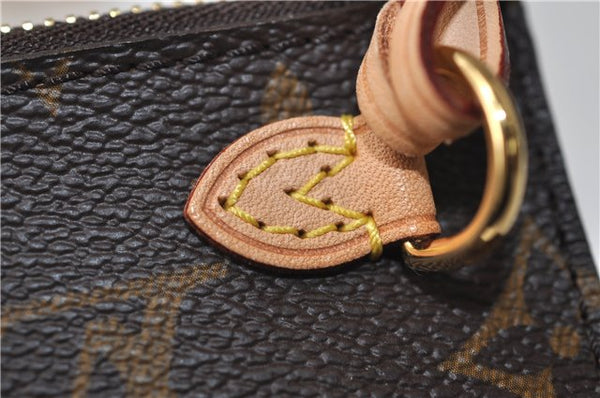 Authentic Louis Vuitton Monogram Neverfull Pouch Purse Clutch Bag Yellow 6090E