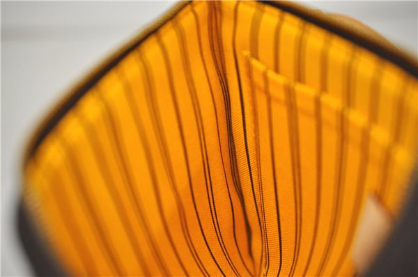 Authentic Louis Vuitton Monogram Neverfull Pouch Purse Clutch Bag Yellow 6090E