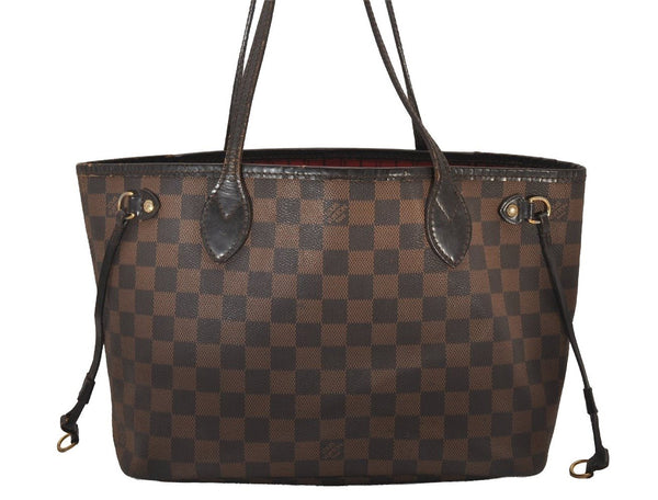 Authentic Louis Vuitton Damier Neverfull PM Shoulder Tote Bag N51109 LV 6148I