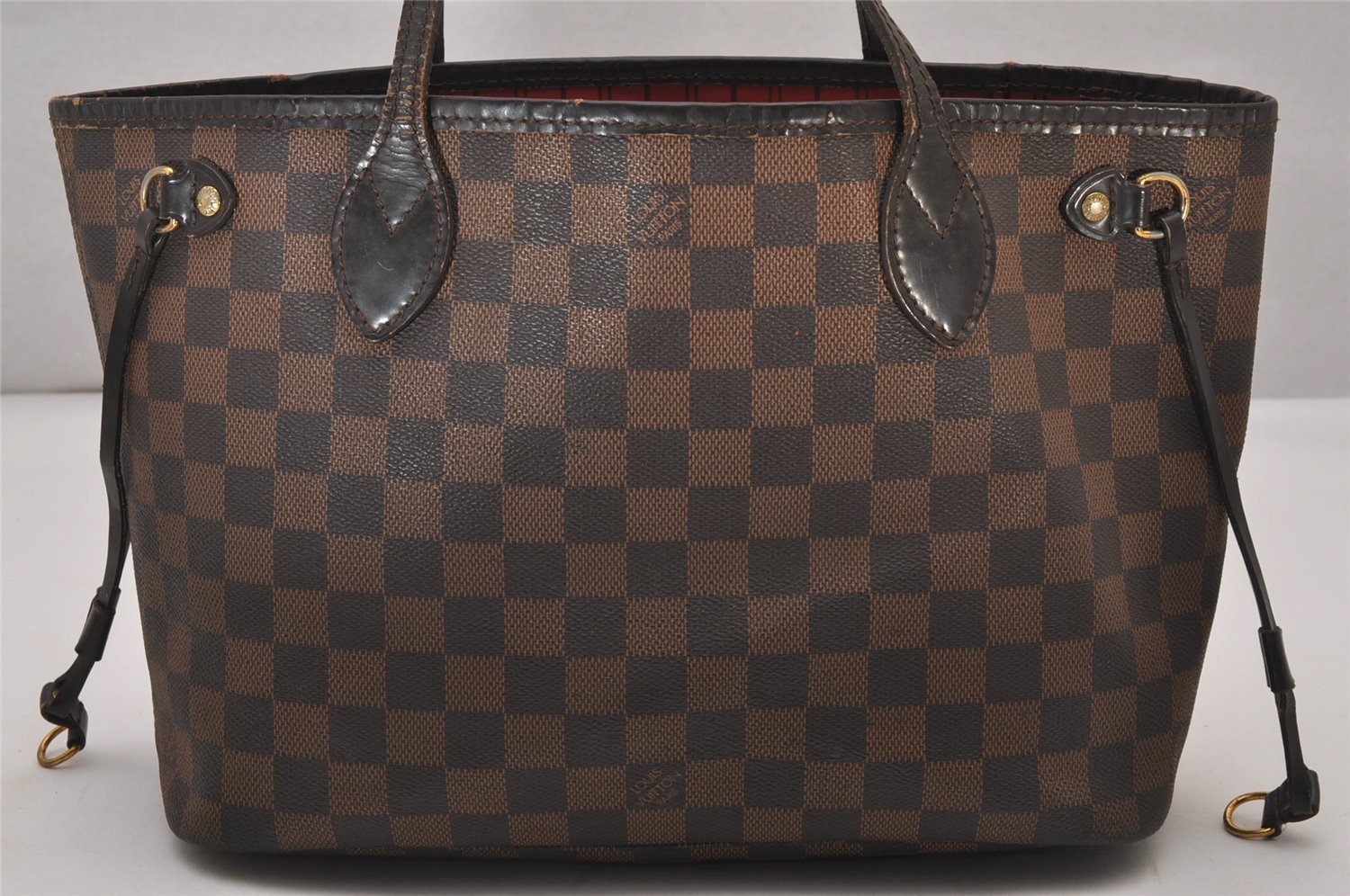 Authentic Louis Vuitton Damier Neverfull PM Shoulder Tote Bag N51109 LV 6148I