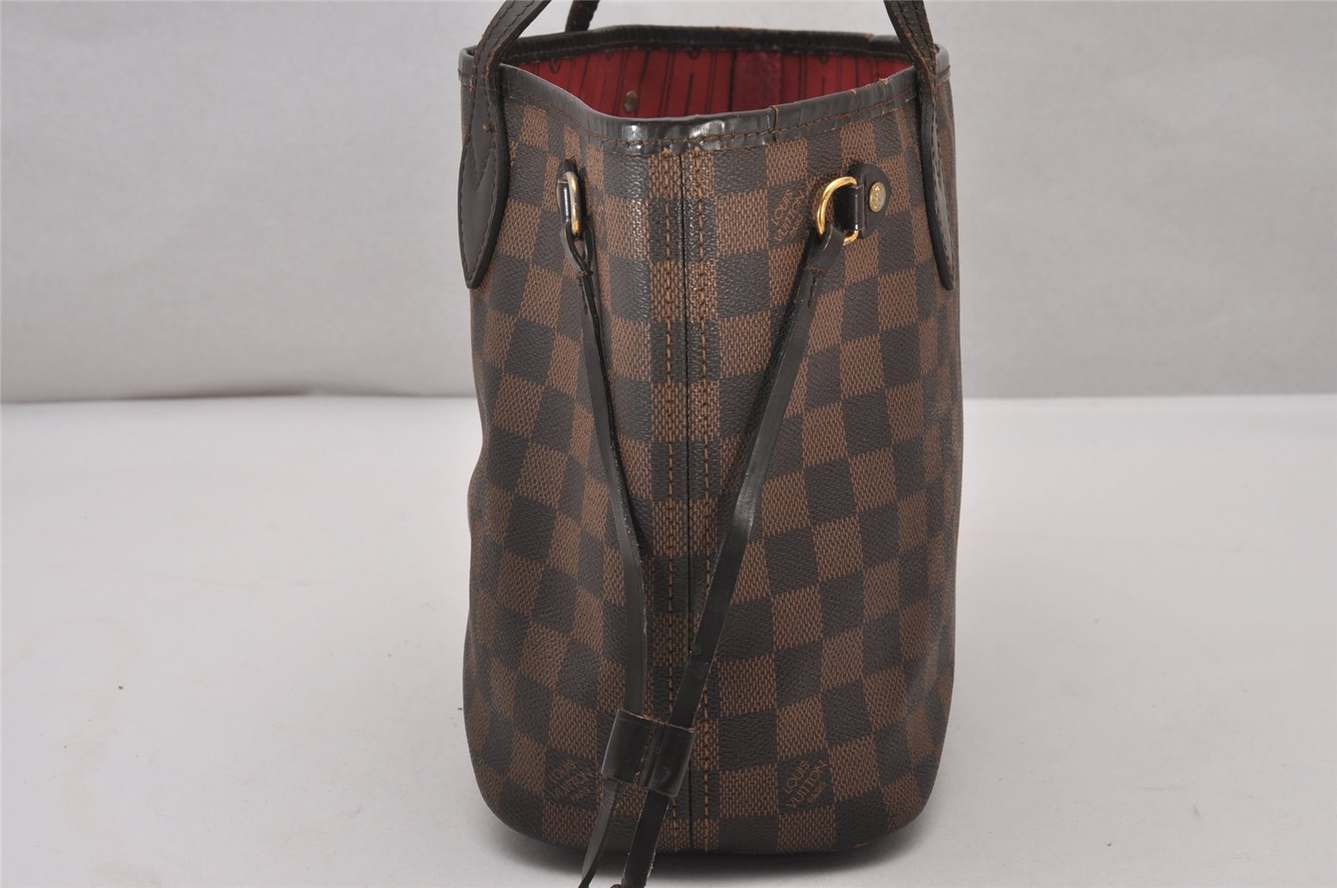 Authentic Louis Vuitton Damier Neverfull PM Shoulder Tote Bag N51109 LV 6148I