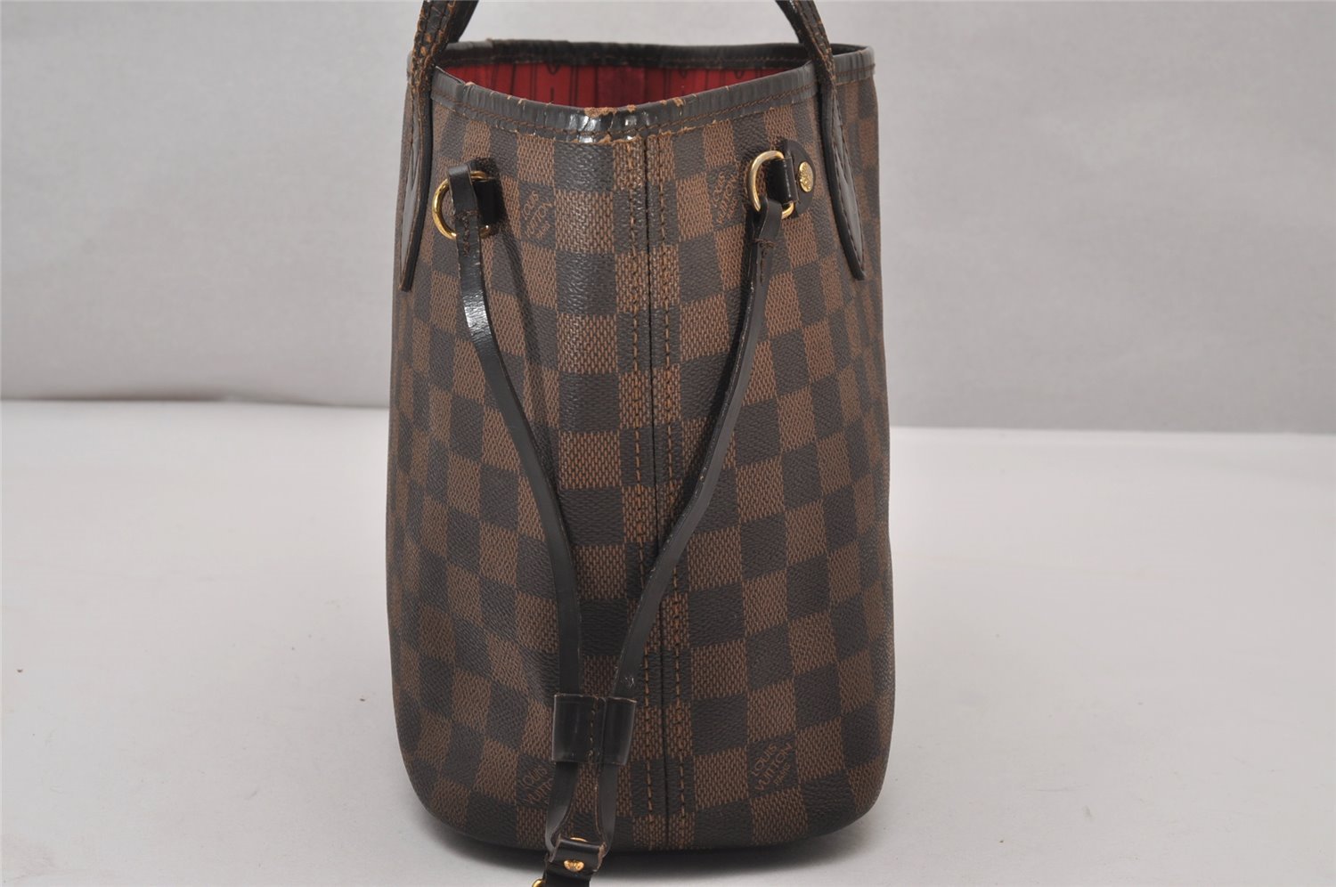 Authentic Louis Vuitton Damier Neverfull PM Shoulder Tote Bag N51109 LV 6148I