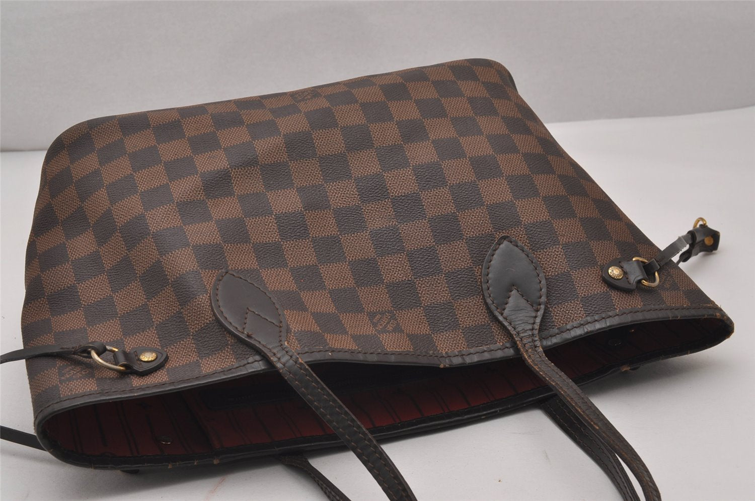 Authentic Louis Vuitton Damier Neverfull PM Shoulder Tote Bag N51109 LV 6148I