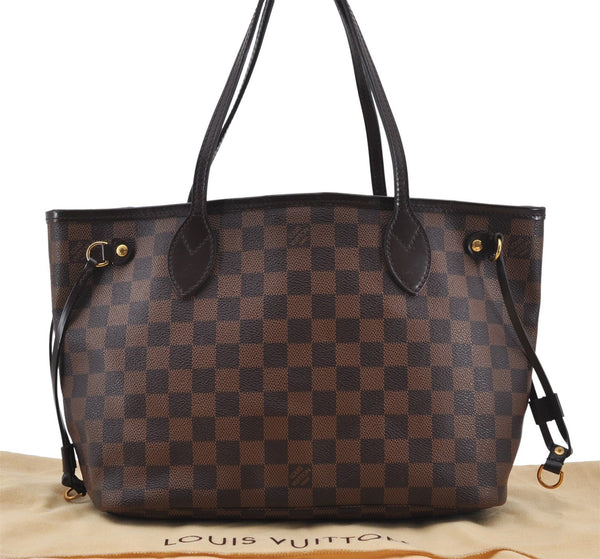 Authentic Louis Vuitton Damier Neverfull PM Shoulder Tote Bag N51109 LV 6170E