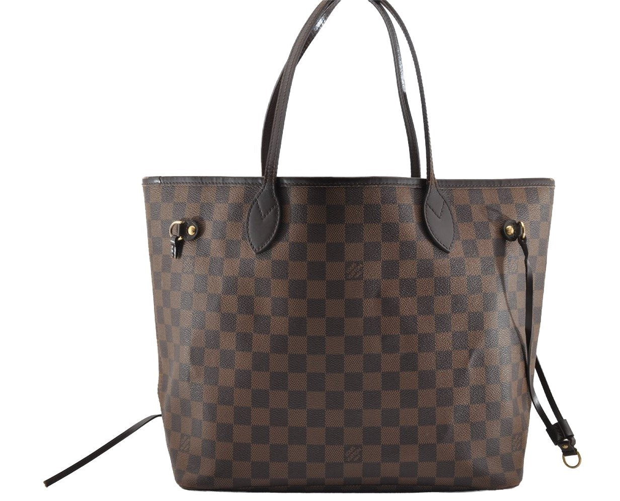 Authentic Louis Vuitton Damier Neverfull MM Shoulder Tote Bag N51105 LV 6185I