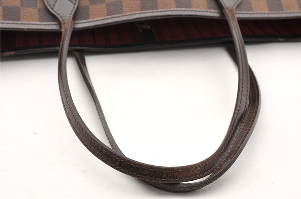 Authentic Louis Vuitton Damier Neverfull MM Shoulder Tote Bag N51105 LV 6185I