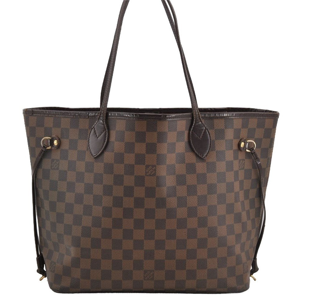 Authentic Louis Vuitton Damier Neverfull MM Shoulder Tote Bag N51105 LV 6212I