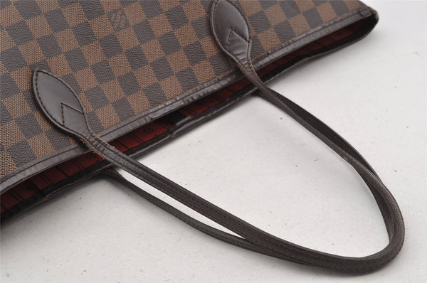 Authentic Louis Vuitton Damier Neverfull MM Shoulder Tote Bag N51105 LV 6212I