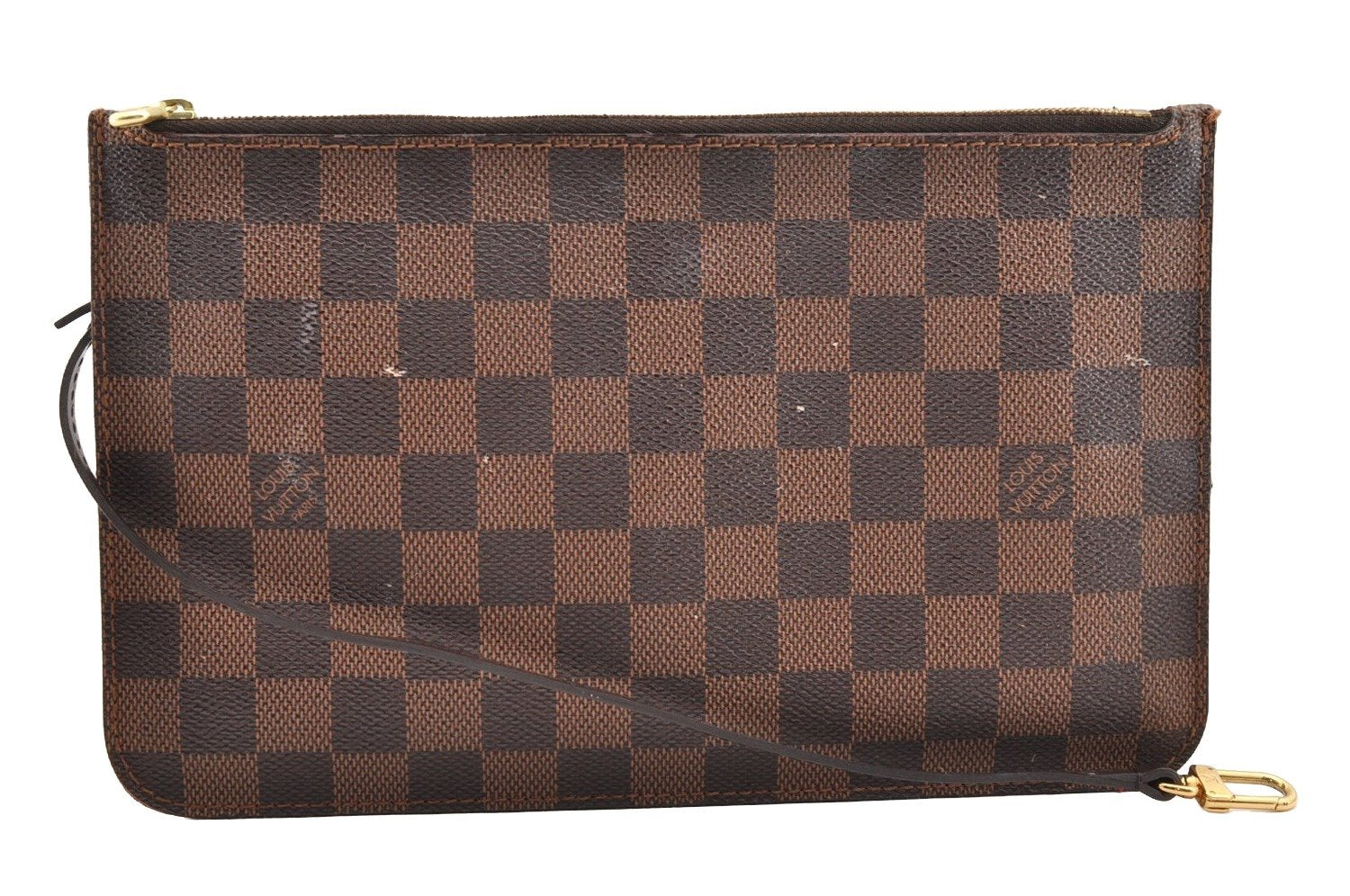 Authentic Louis Vuitton Damier Neverfull Pouch Purse Clutch Bag LV 6290I