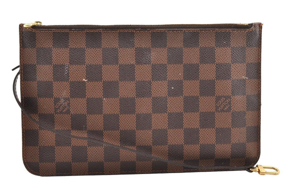 Authentic Louis Vuitton Damier Neverfull Pouch Purse Clutch Bag LV 6290I