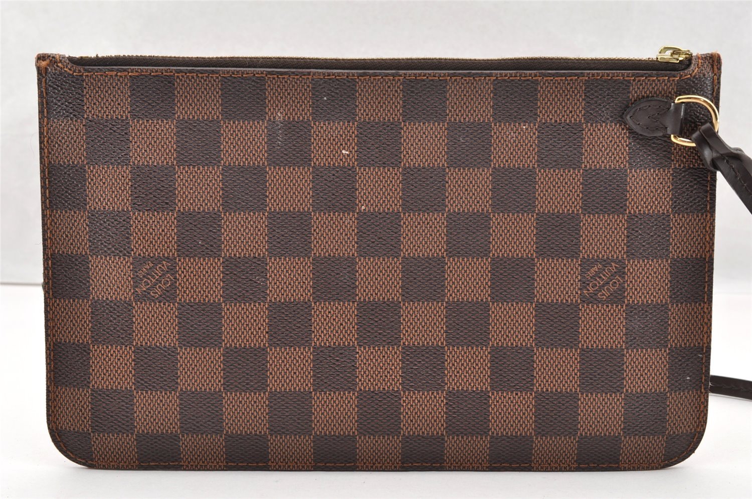Authentic Louis Vuitton Damier Neverfull Pouch Purse Clutch Bag LV 6290I