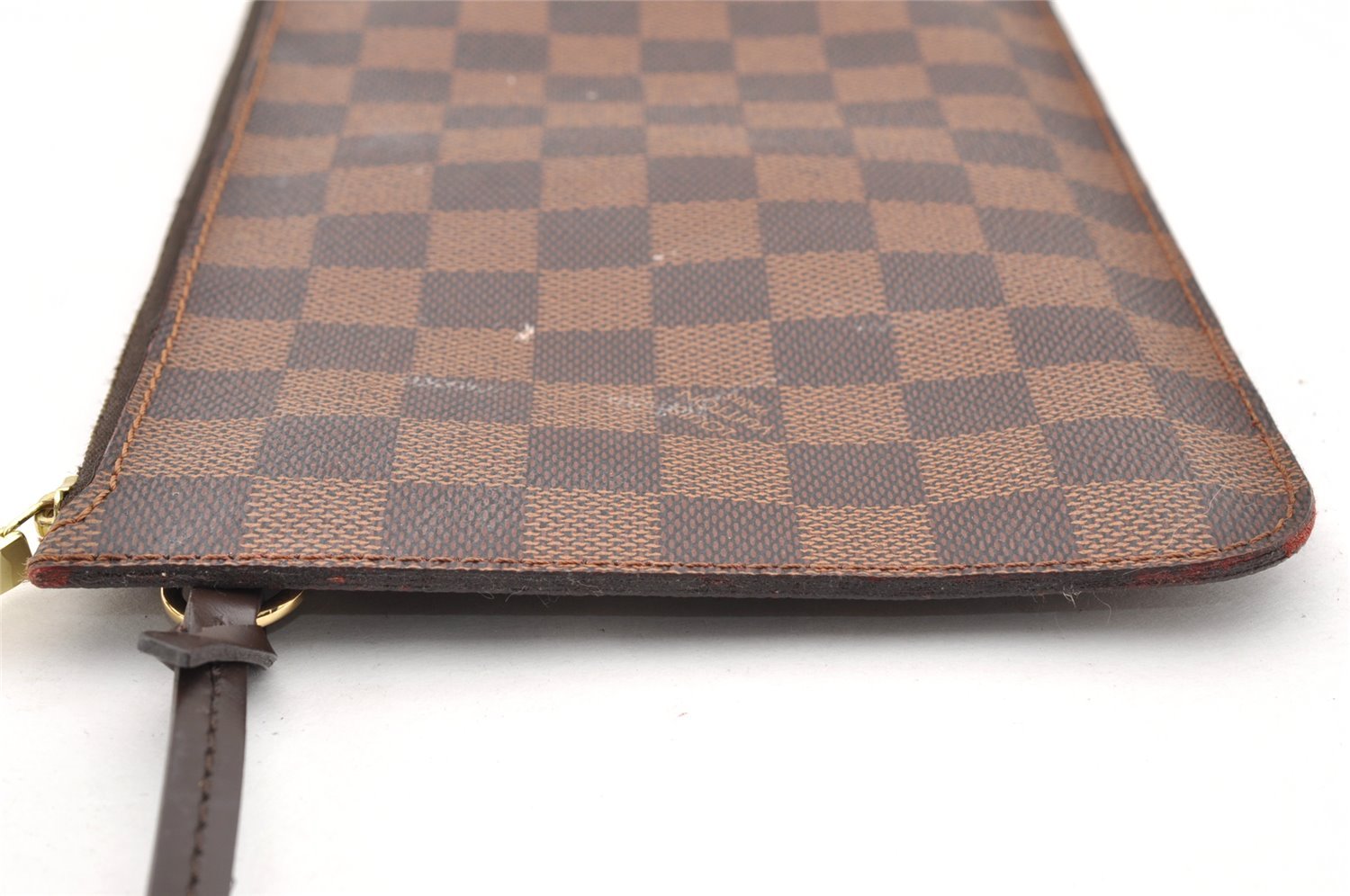 Authentic Louis Vuitton Damier Neverfull Pouch Purse Clutch Bag LV 6290I