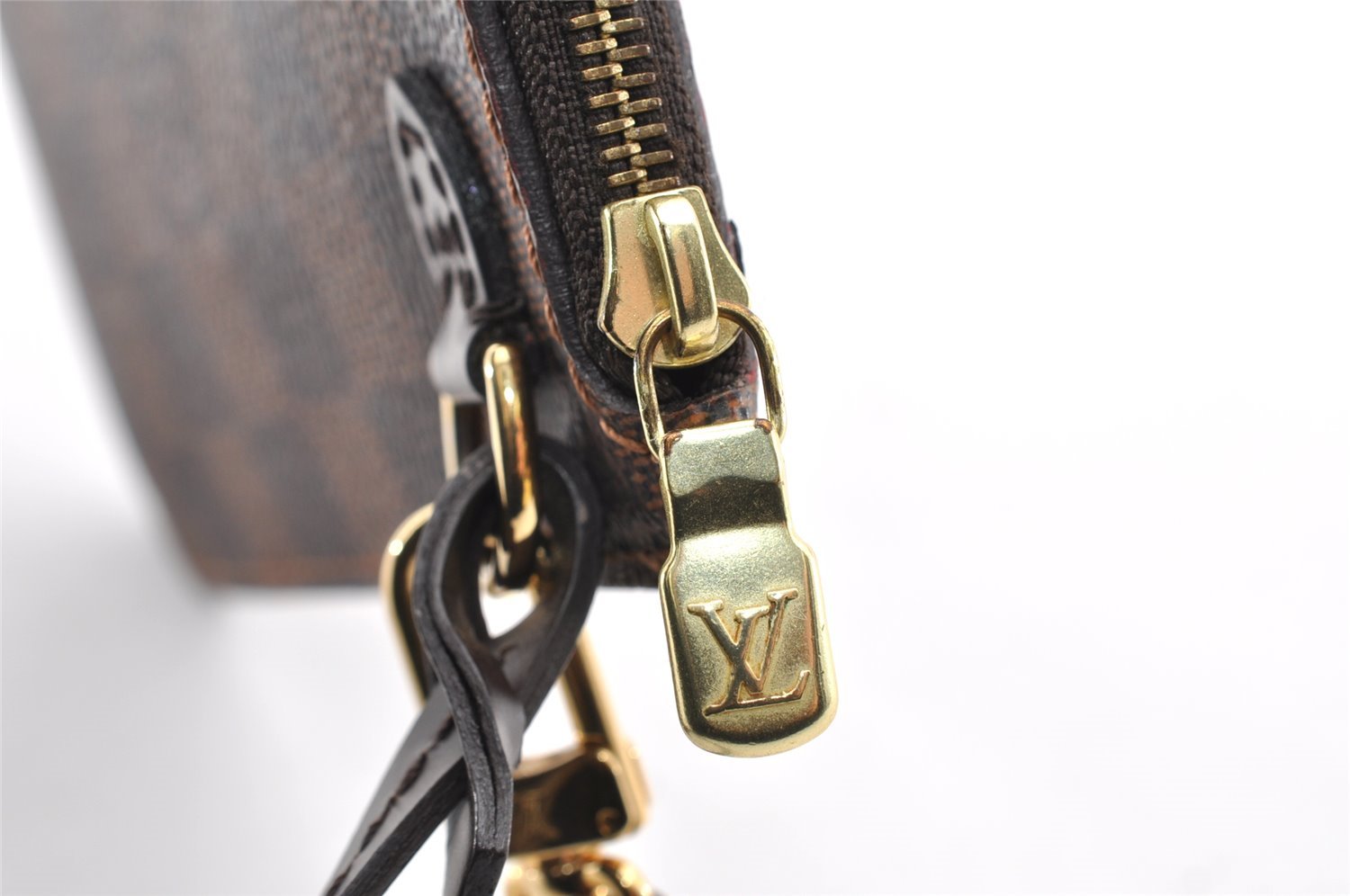 Authentic Louis Vuitton Damier Neverfull Pouch Purse Clutch Bag LV 6290I