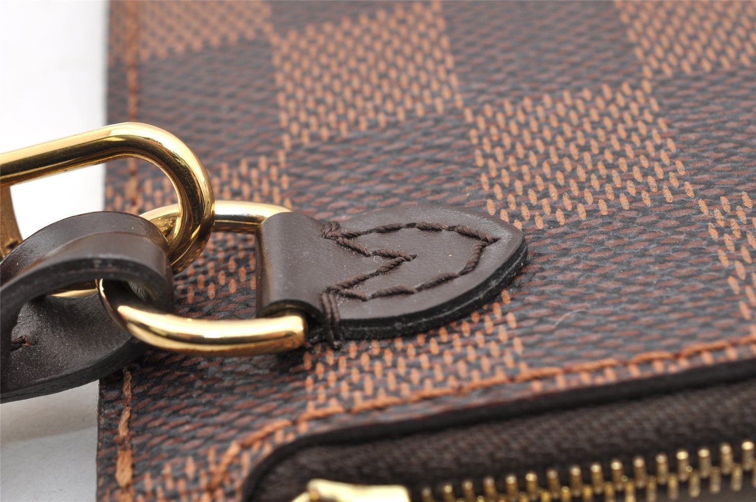 Authentic Louis Vuitton Damier Neverfull Pouch Purse Clutch Bag LV 6290I