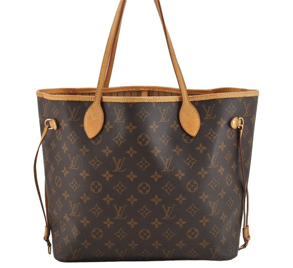 Authentic Louis Vuitton Monogram Neverfull MM Shoulder Tote Bag M40156 LV 6342I