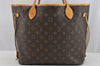 Authentic Louis Vuitton Monogram Neverfull MM Shoulder Tote Bag M40156 LV 6342I