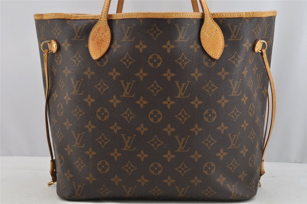 Authentic Louis Vuitton Monogram Neverfull MM Shoulder Tote Bag M40156 LV 6342I
