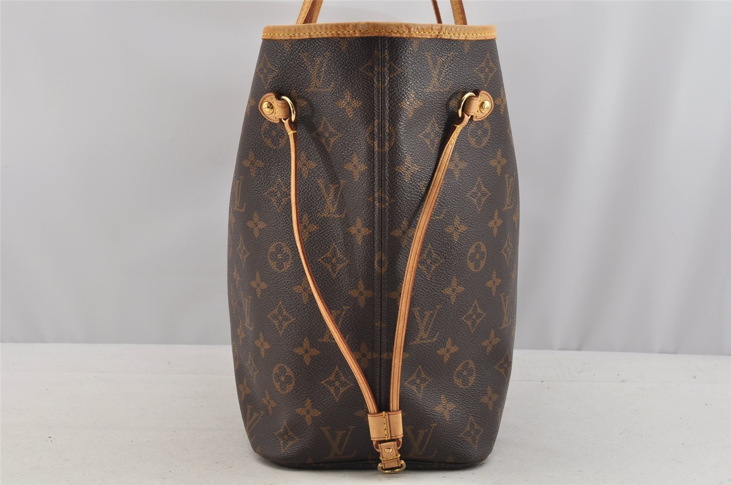 Authentic Louis Vuitton Monogram Neverfull MM Shoulder Tote Bag M40156 LV 6342I