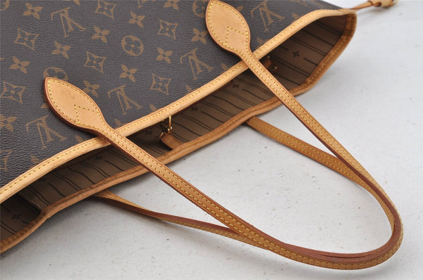 Authentic Louis Vuitton Monogram Neverfull MM Shoulder Tote Bag M40156 LV 6342I