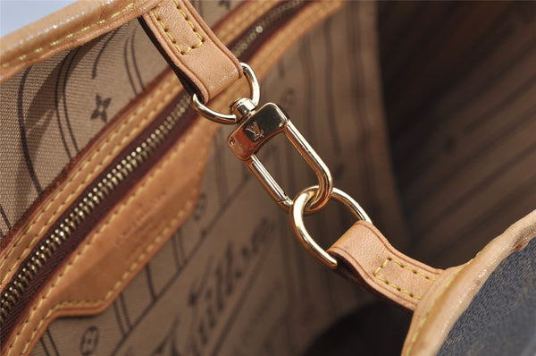 Authentic Louis Vuitton Monogram Neverfull MM Shoulder Tote Bag M40156 LV 6342I