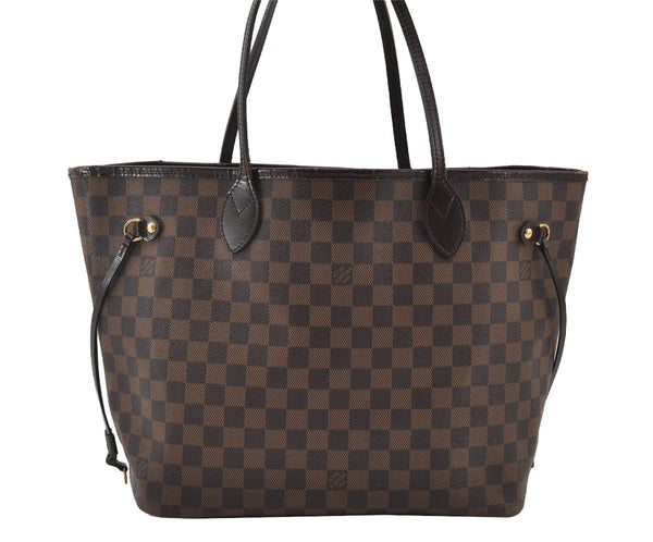 Authentic Louis Vuitton Damier Neverfull MM Shoulder Tote Bag N41358 LV 6345I