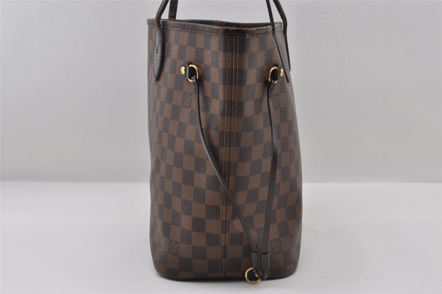 Authentic Louis Vuitton Damier Neverfull MM Shoulder Tote Bag N41358 LV 6345I