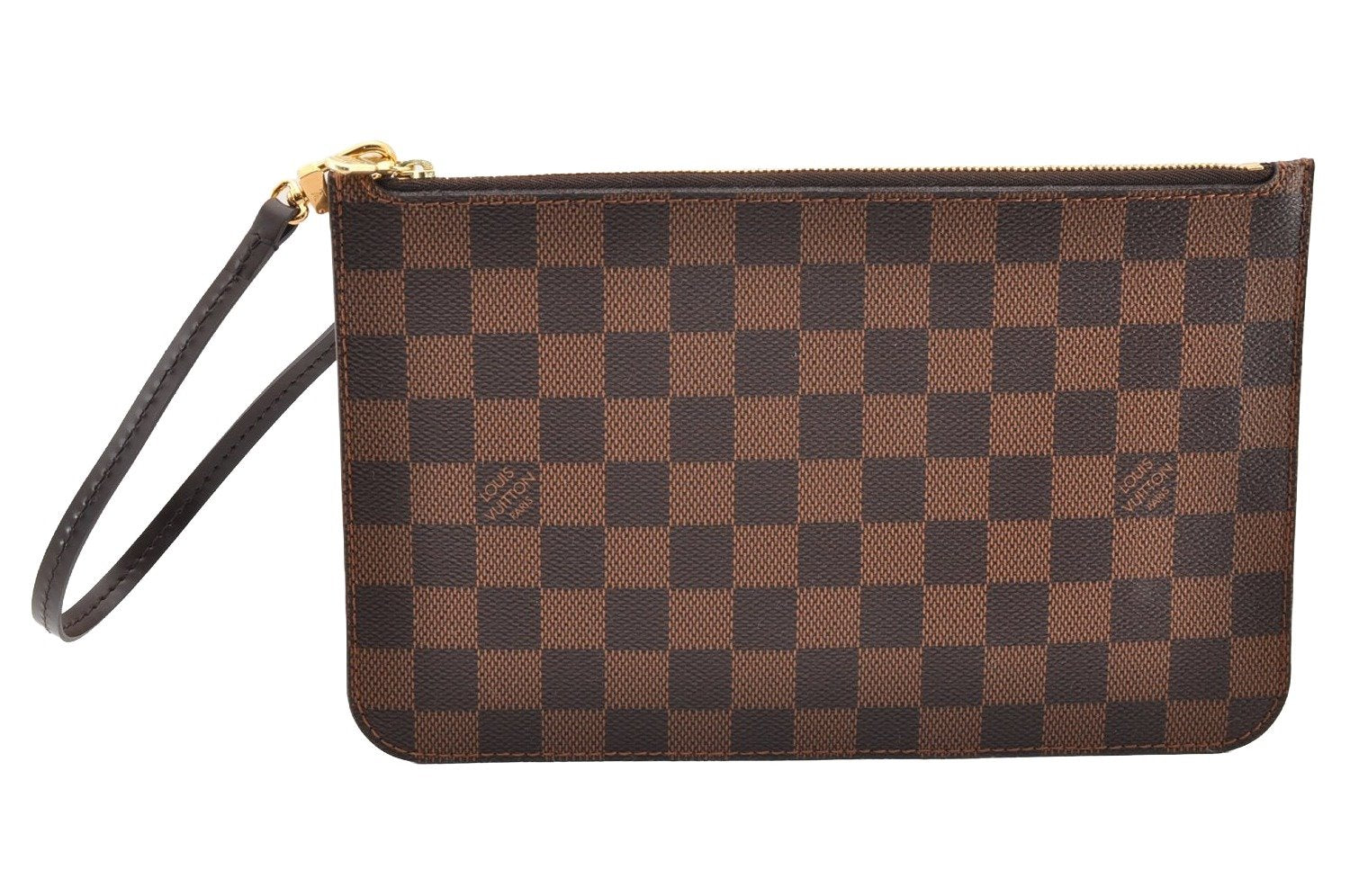 Authentic Louis Vuitton Damier Neverfull Pouch Purse Clutch Bag LV 6346I